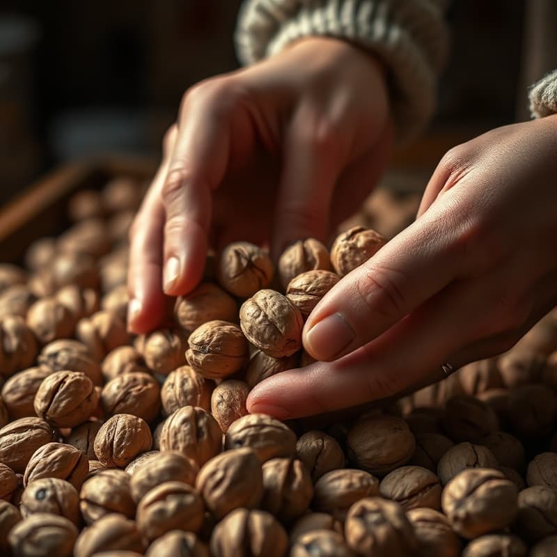 Altın saat ışığında fındık hasadı